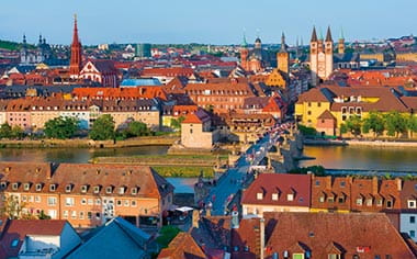 A view over Würzburg in Bavaria, Germany A view over Würzburg in Bavaria, Germany